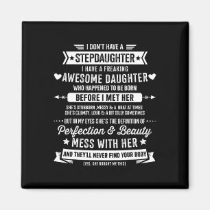 Stepdaughter For Step Bonus Dad Fathers Day Birthd Magnet