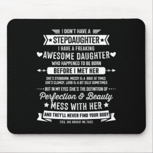 Stepdaughter For Step Bonus Dad Fathers Day Birthd Mouse Mat