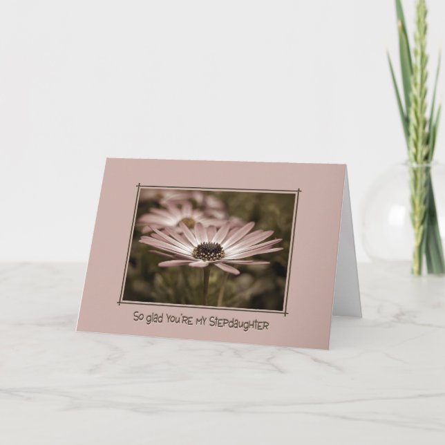 Stepdaughter's Birthday Pink Daisy Card (Front)