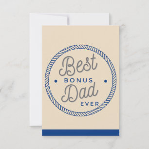 Stepfather Fathers day Cards,Beige Best Bonus Dad Card