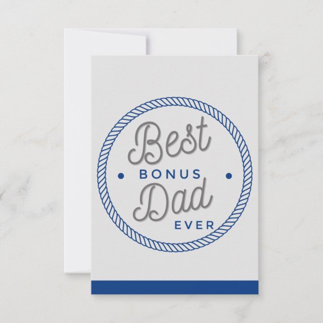 Stepfather Fathers day Cards,Grey Best Bonus Dad Card (Front)