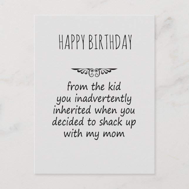 Stepfather Gift Postcard (Front)