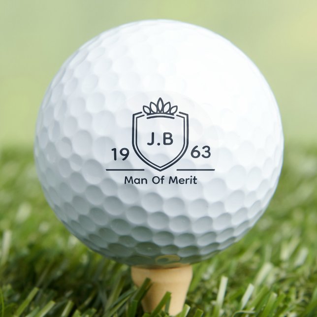 Stepfather Monogram Initial Name Year Man Of Merit Golf Balls (Man Of Merit Golf Ball)