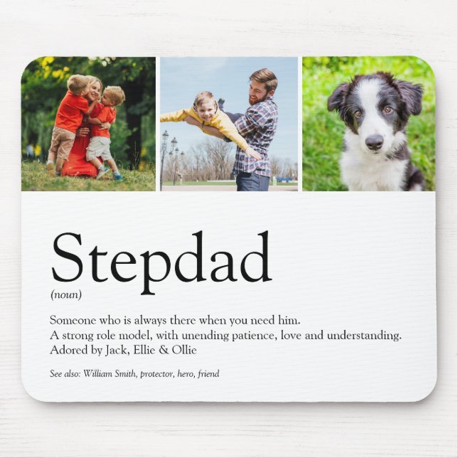 Stepfather Stepdad Definition 3 Photo Fun Modern Mouse Mat (Front)