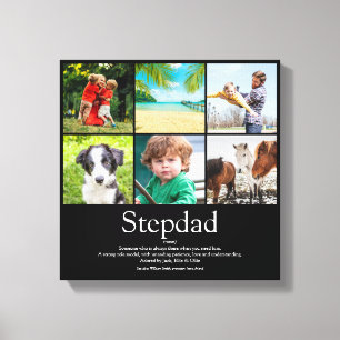 Stepfather Stepdad Definition 6 Photo Fun Black Canvas Print