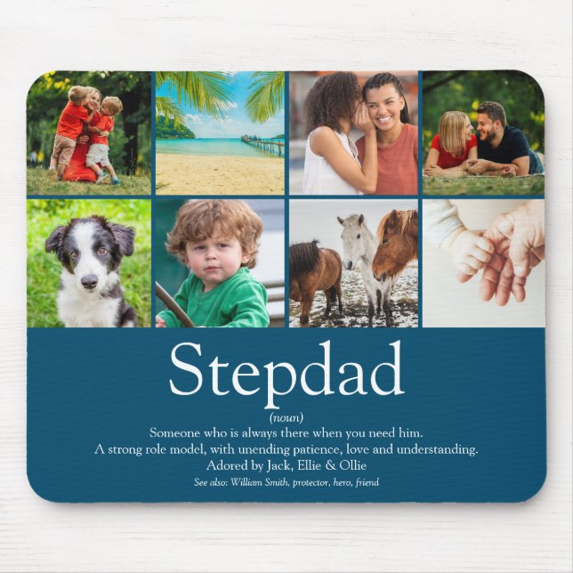 Stepfather Stepdad Definition 8 Photo Fun Blue Mouse Mat (Front)