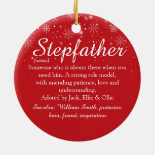 Stepfather Stepdad Definition Merry Christmas Ceramic Tree Decoration