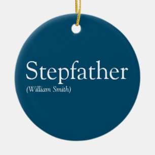 Stepfather, Stepdad Definition Modern Blue Ceramic Tree Decoration