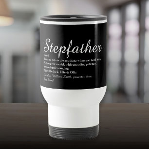 Stepfather, Stepdad Definition Modern Script Travel Mug