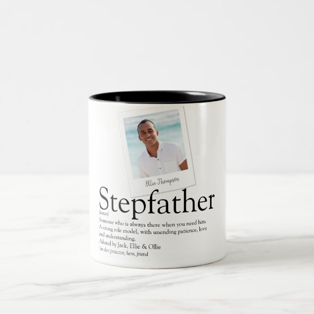 Stepfather Stepdad Definition Photo Two-Tone Coffee Mug (Center)