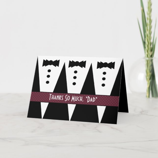 STEPFATHER Wedding Thank You - Three Tuxedos (Front)