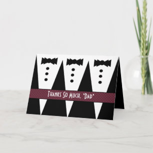STEPFATHER Wedding Thank You - Three Tuxedos Card