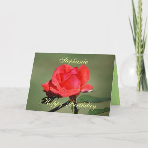 Stephanie Happy Birthday Scarlet Rose Card