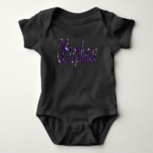 Stephanie, Name, Logo, Baby's Black Bodysuit