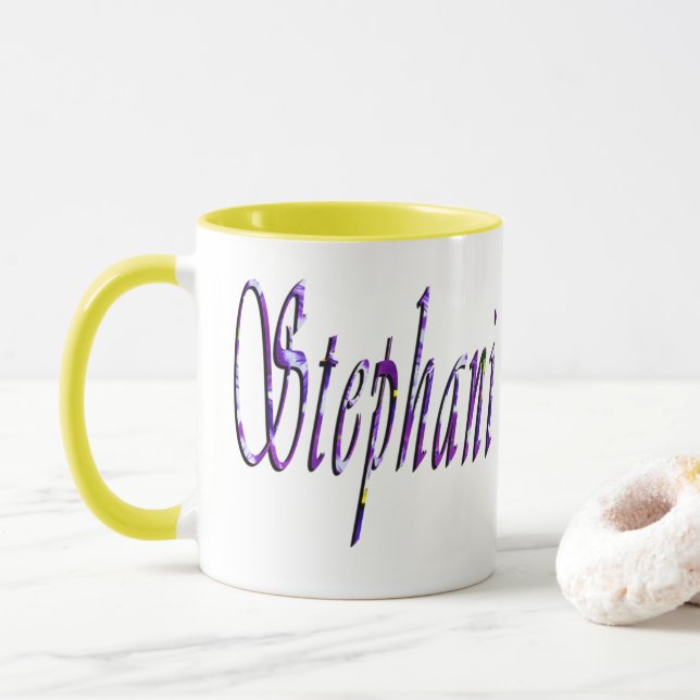 Stephanie, Name Logo, Mug (With Donut)