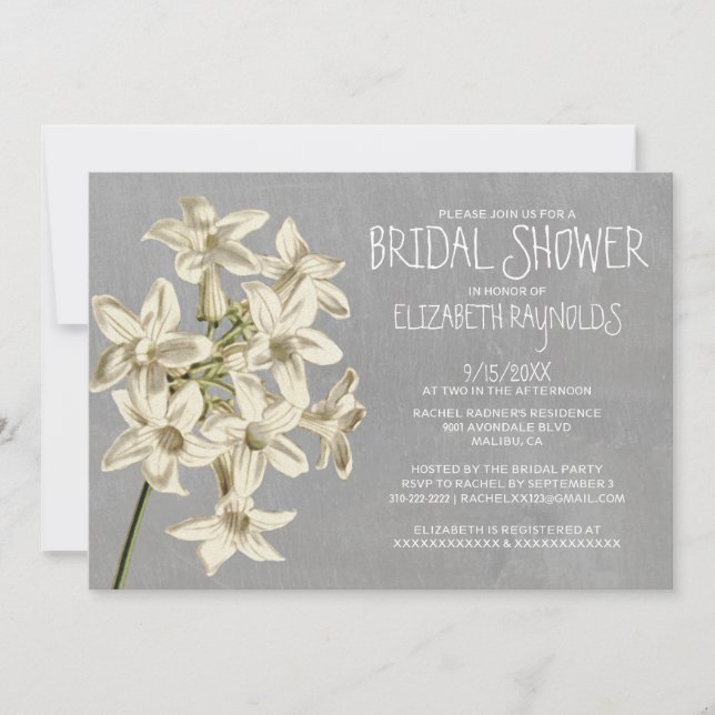 Stephanotis Bridal Shower Invitations (Front)
