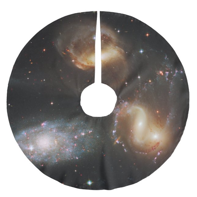 Stephan's Quintet: A Galaxy Galactic Wreckage Brushed Polyester Tree Skirt (Front)