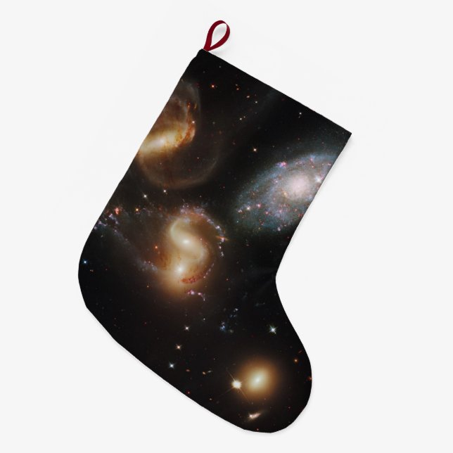 Stephan's Quintet: A Galaxy Galactic Wreckage Large Christmas Stocking (Front (Hanging))