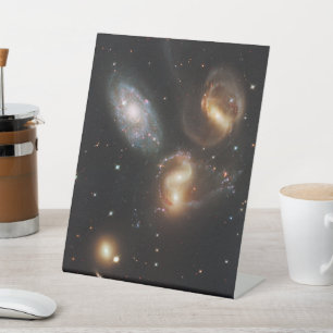 Stephan's Quintet: A Galaxy Galactic Wreckage Pedestal Sign