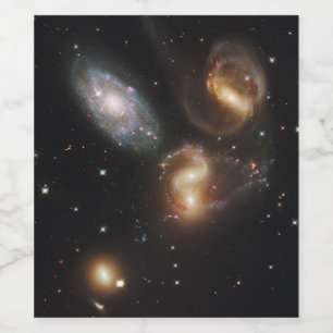 Stephan's Quintet: A Galaxy Galactic Wreckage Wine Label