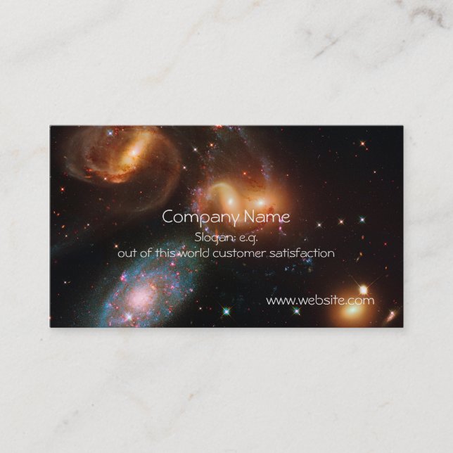 Stephans Quintet deep space star galaxy cluster Business Card (Front)