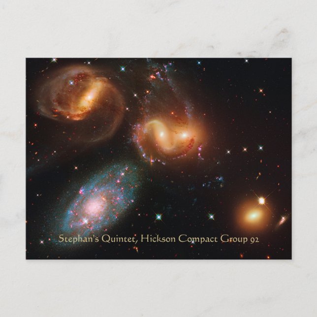 Stephans Quintet deep space star galaxy cluster Postcard (Front)