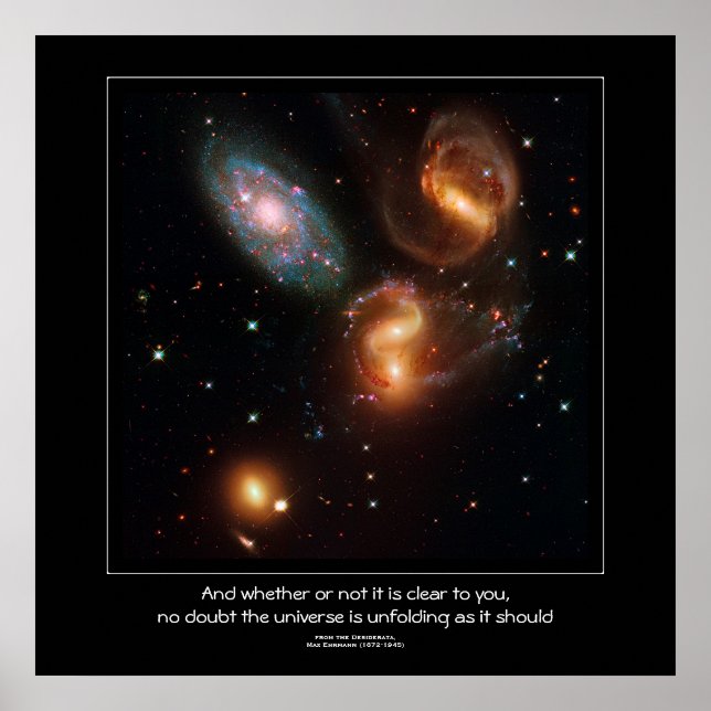 Stephans Quintet deep space star galaxy cluster Poster (Front)
