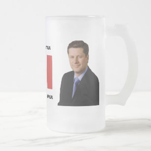 Stephen Harper - Canadian Prime Minister Frosted Glass Beer Mug