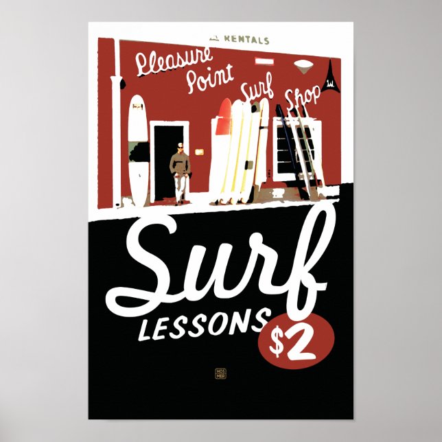 Stephen Hosmer's Surf Lessons Poster (Front)