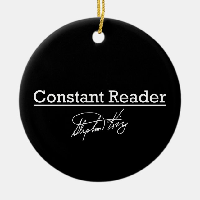 Stephen King, Constant Reader Ceramic Tree Decoration (Front)