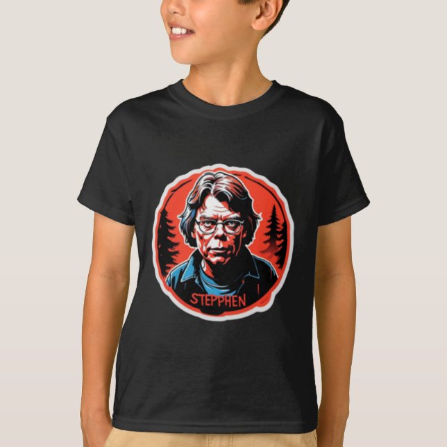 Stephen King Sticker  T-Shirt (Front)