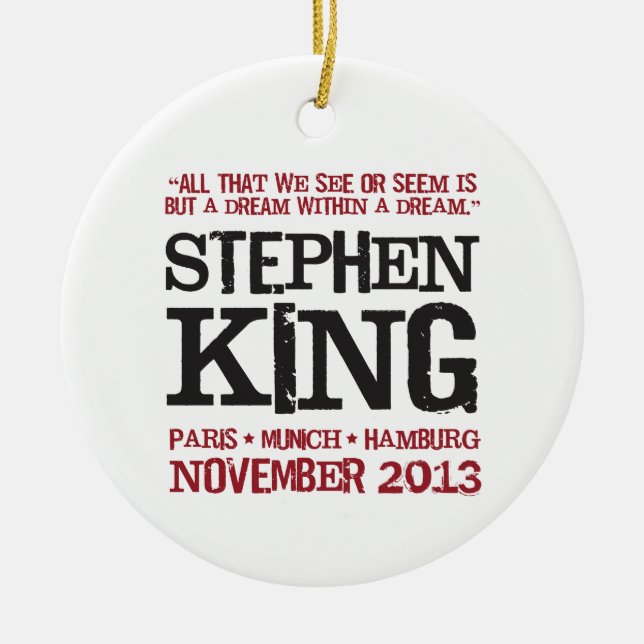 Stephen King's Euro Tour Ceramic Tree Decoration (Front)
