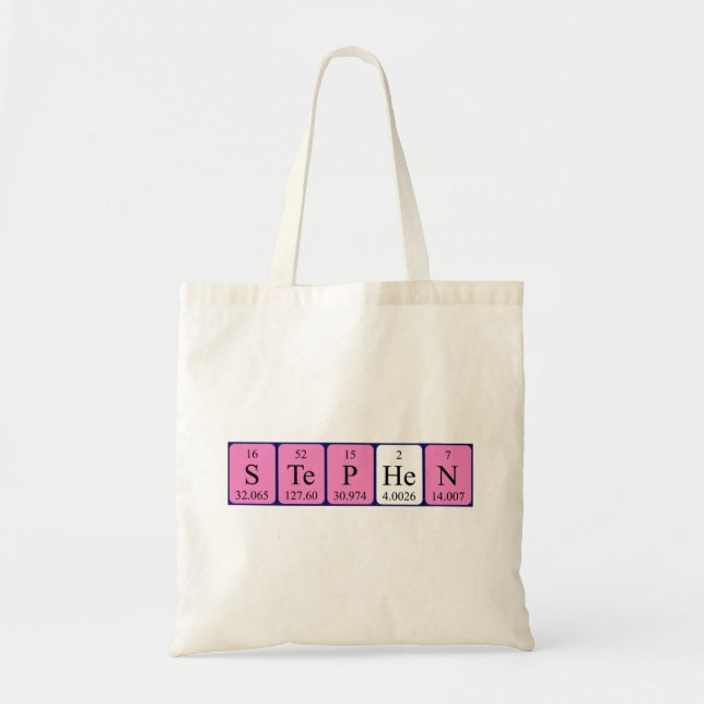 Stephen periodic table name tote bag (Front)