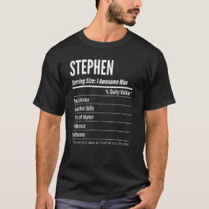 Stephen Serving Size Nutrition Label Calories T-Shirt