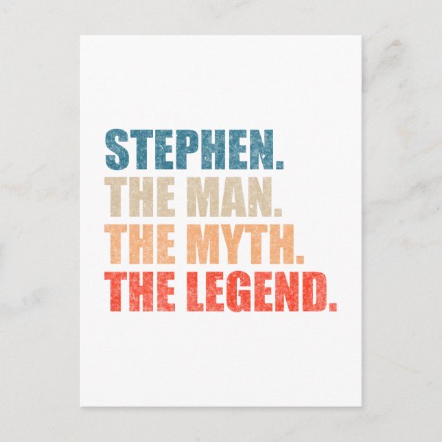 Stephen The Man The Myth The Legend Postcard (Front)
