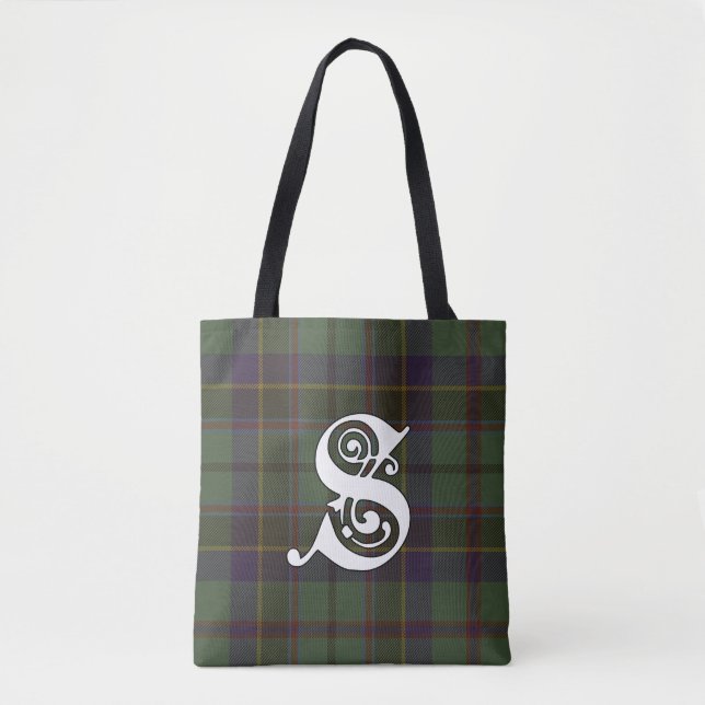 Stephenson Clan Tartan Monogram Tote Bag (Front)