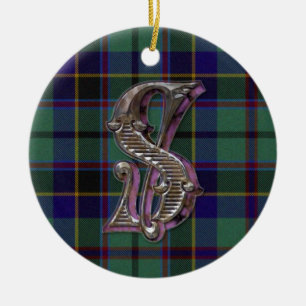 Stephenson Plaid Monogram ornament