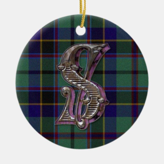 Stephenson Plaid Monogram ornament (Front)