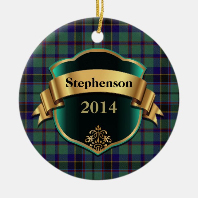 Stephenson Tartan Plaid Custom ornament (Front)