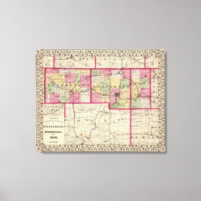 Stephenson, Winnebago, Boone counties Canvas Print (Front)