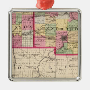 Stephenson, Winnebago, Boone counties Metal Tree Decoration
