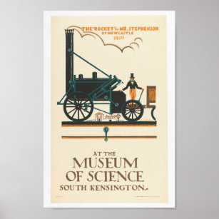 Stephenson's Rocket, Museum of Science Vintage Poster