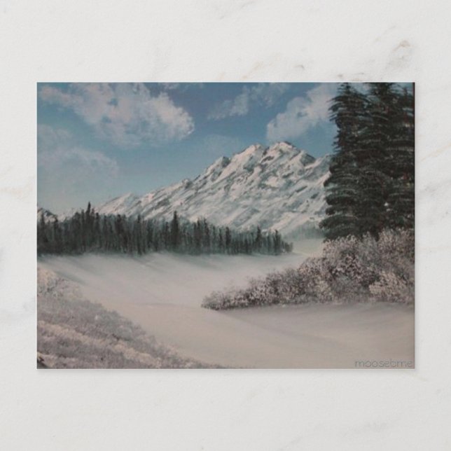 Steph's Snowy Mountain Painting Postcard (Front)