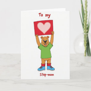 Stepmom Bear Heart Love Card