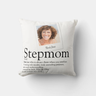 Stepmom Bonus Mom Definition Modern Photo Cushion