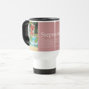 Stepmom Bonus Mum Definition Photo Collage Pink Travel Mug