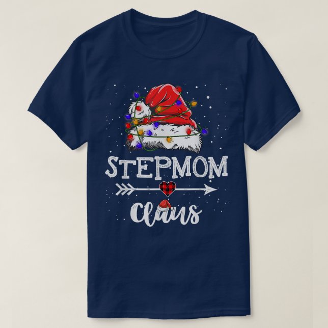 Stepmom Claus Christmas Light Pajama Family Matchi T-Shirt (Design Front)