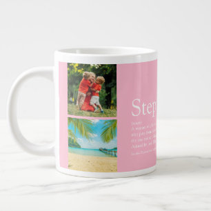 Stepmom Definition Fun Photo Collage Girly Pink Large Coffee Mug