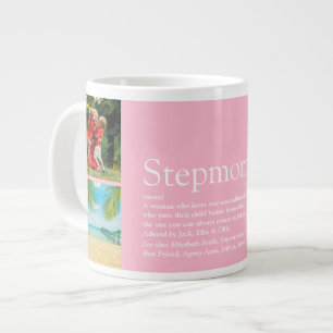 Stepmom Definition Fun Photo Collage Girly Pink Large Coffee Mug