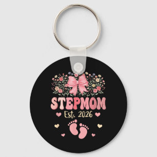 Stepmom Est 2026 Flowers Mothers Day Expecting Key Ring